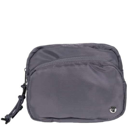 Bearpaw Square Double Zip Waist Bag/Sling Dark Gray Bearpaw Square Double Zip Waist Bag/Sling Dark Gray