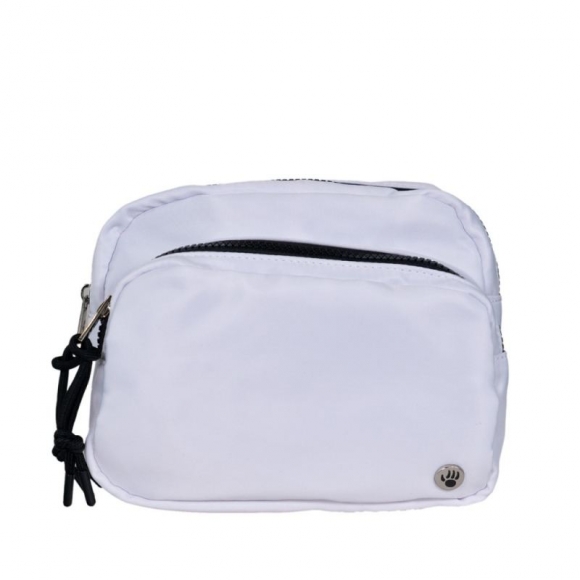 Bearpaw Square Double Zip Waist Bag/Sling White/Black Bearpaw Square Double Zip Waist Bag/Sling White/Black