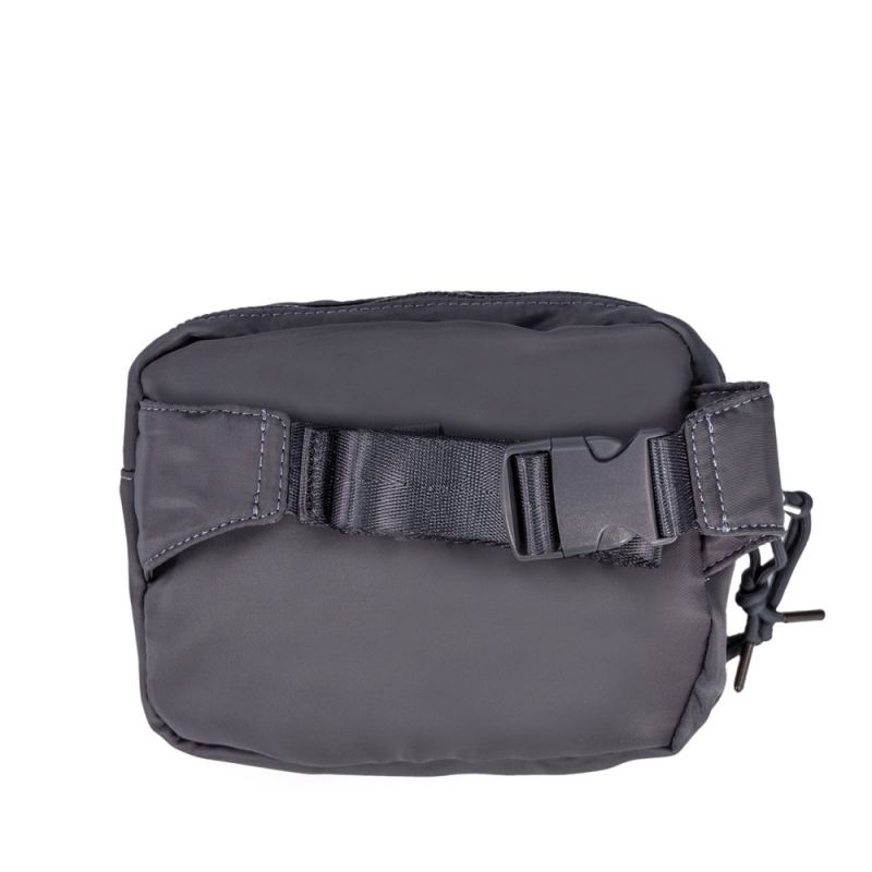 Bearpaw Square Double Zip Waist Bag/Sling Dark Gray
