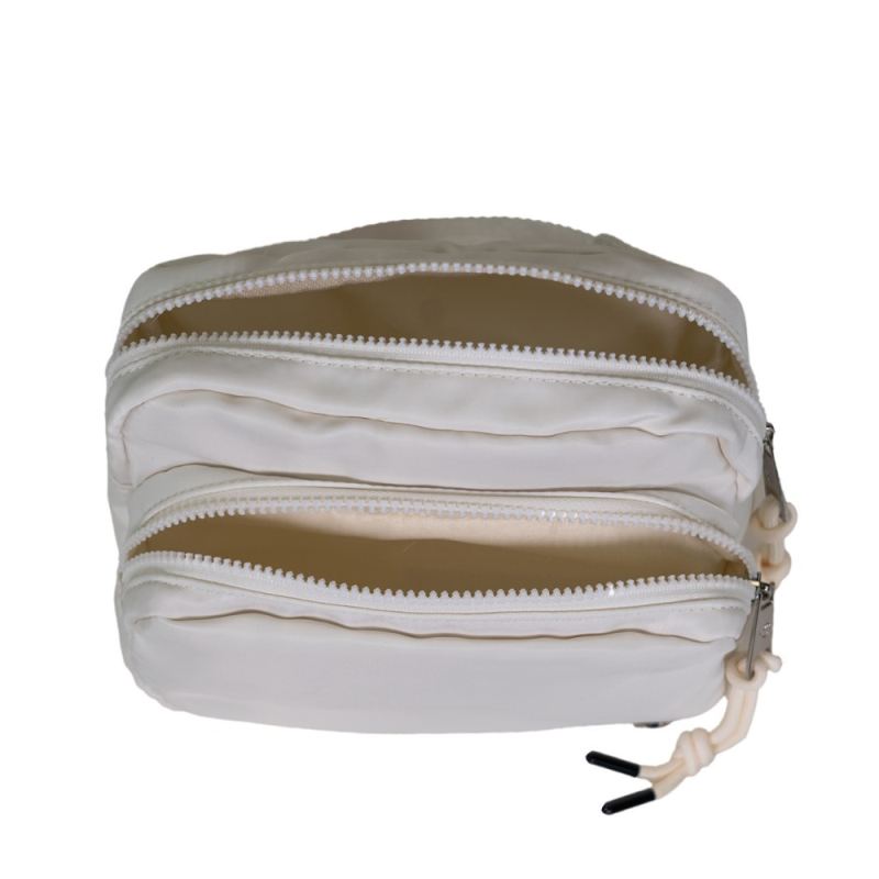 Bearpaw Square Double Zip Waist Bag/Sling Ivory