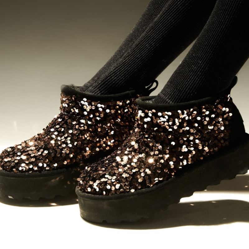 Bearpaw Women's Retro Super Shorty Sequin Gold Sequin