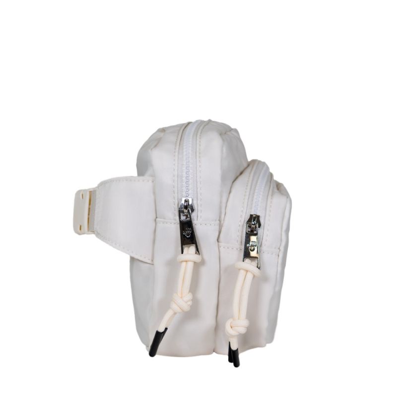 Bearpaw Women's Square Double Zip Waist Bag/Sling Ivory